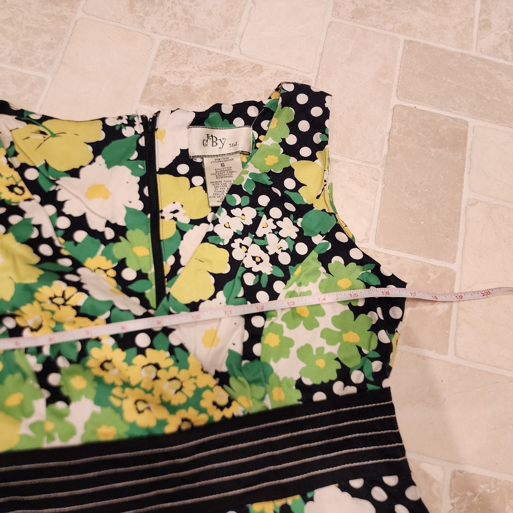 DBy Dress Size 6 Cotton Polkadot Floral Empire Waist - Picture 7 of 10